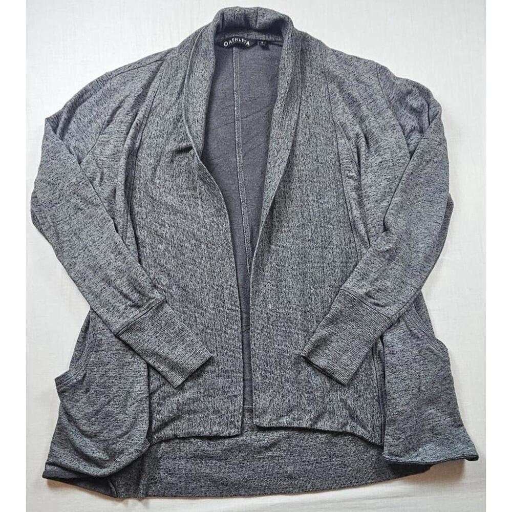 Athleta Size Small Women’s Open‎ Front Grey Cardigan Sweater Long Sleeve Yoga